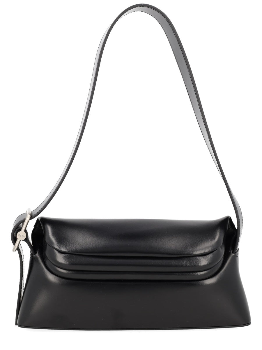 Shoulder Bag Folder Brot Black Cow Leather