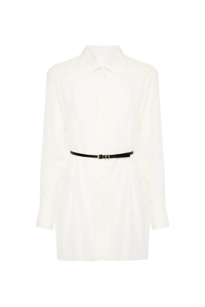 Givenchy Long Shirt With Voyou Belt_ecru Cream