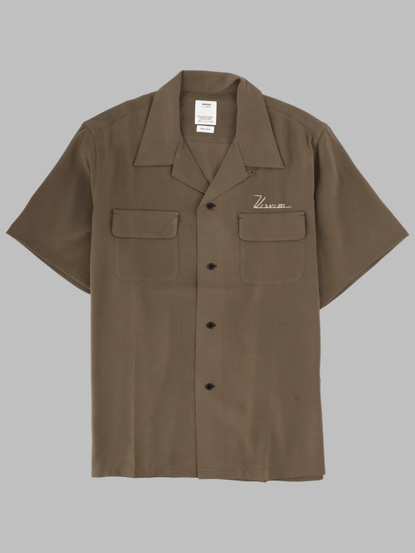Short-Sleeve Shirt Brown Rayon Polo