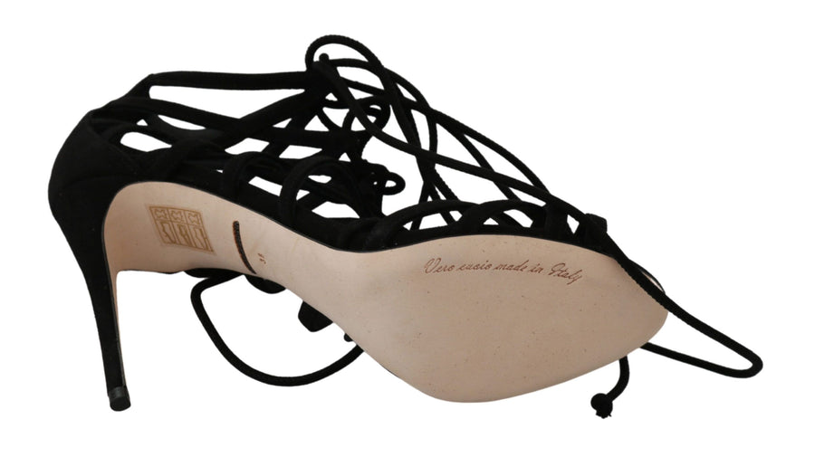 Dolce & Gabbana 100% Capra goatskin SUEDE heel in black