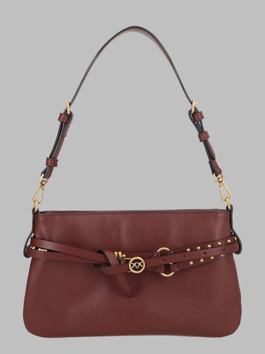 Mini Shoulder Bag Belt Bordeaux Calf Leather
