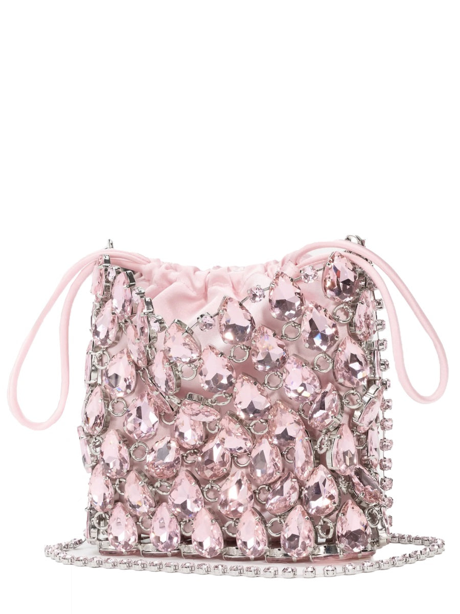 Mini Bag Metallic Knit Pink Glass Handbags