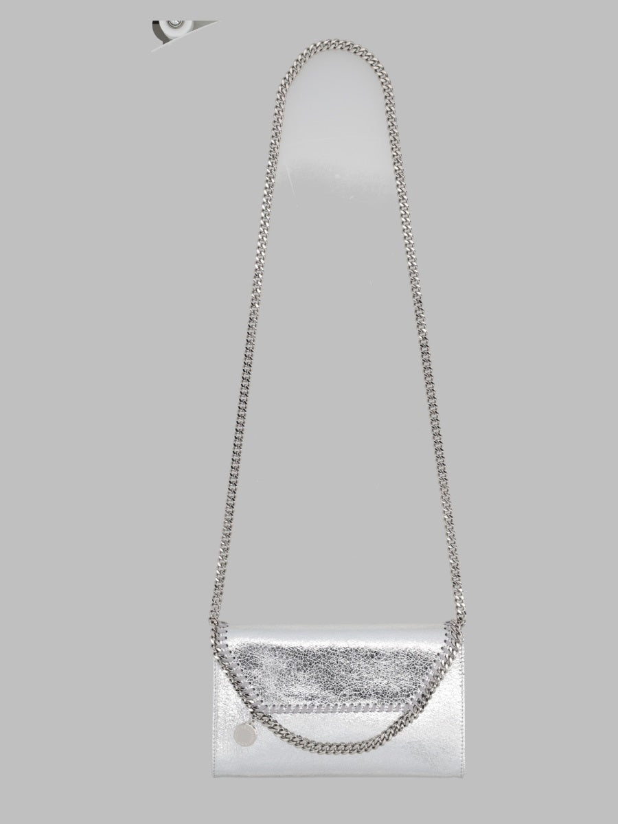 Shoulder Bag Falabella Mini Silver Polyester