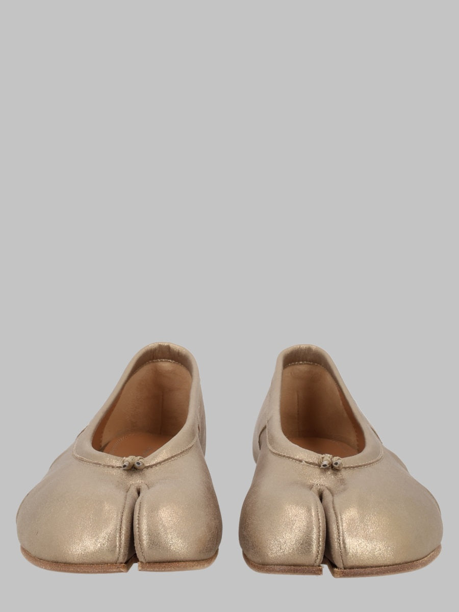 Ballerina Tabi Gold Leather Shoe