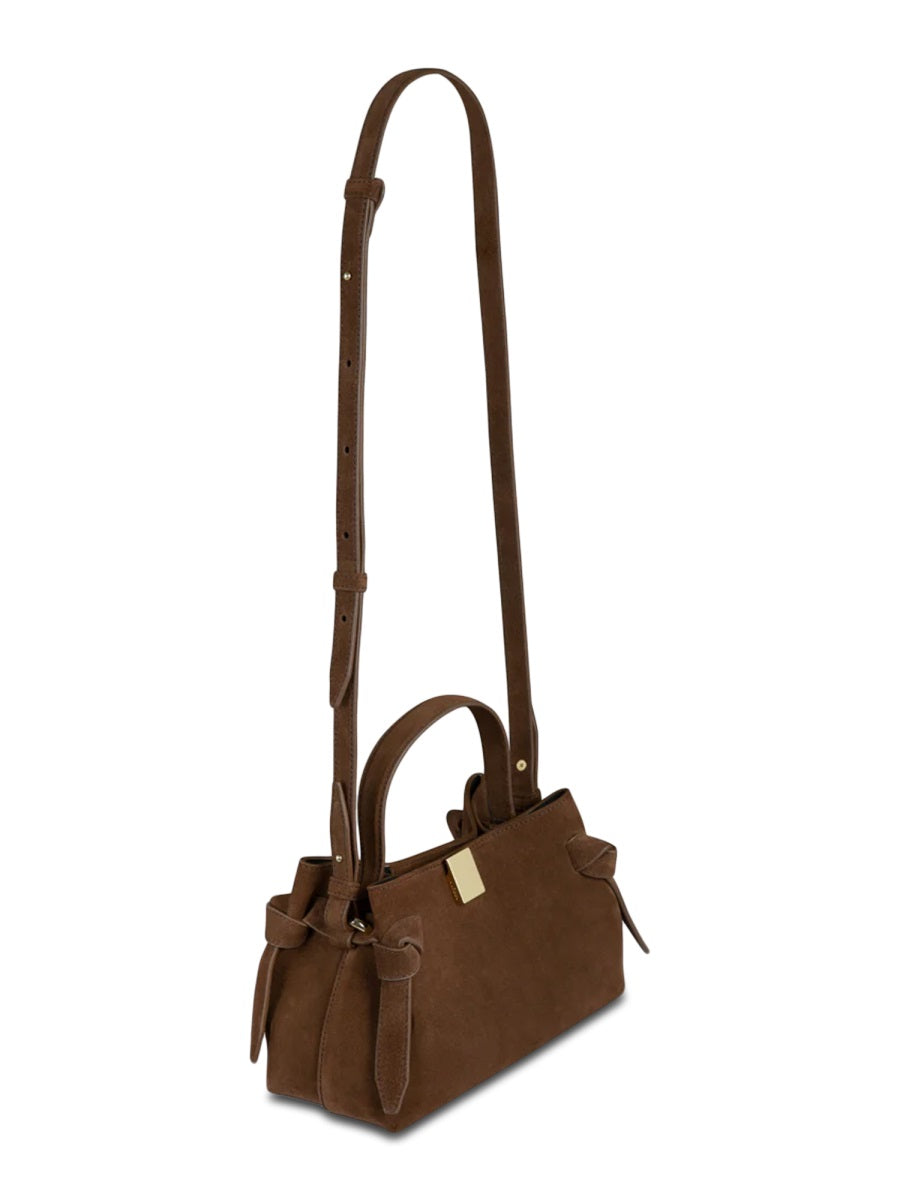 Mini Gyoza Bag Brown Outer: Bovine Leather Handbags