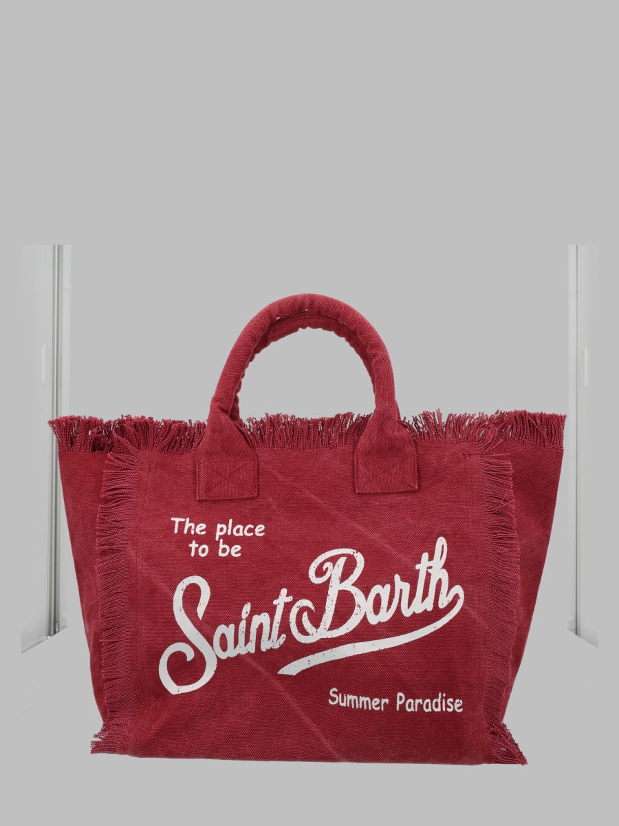 Handbag Vanity Canvas Bordeaux Cotton Handbags