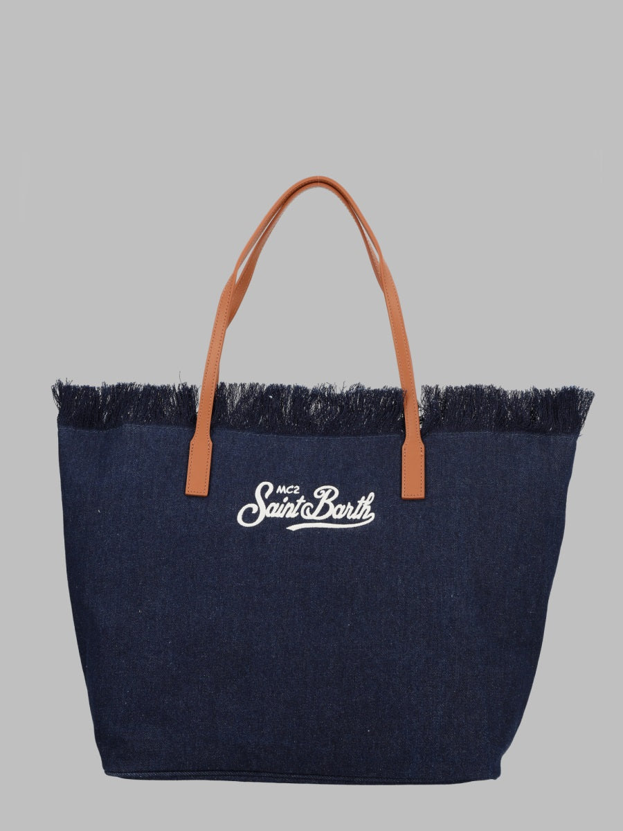 Shoulder Bag City Denim With Fringe Cotton Polyester