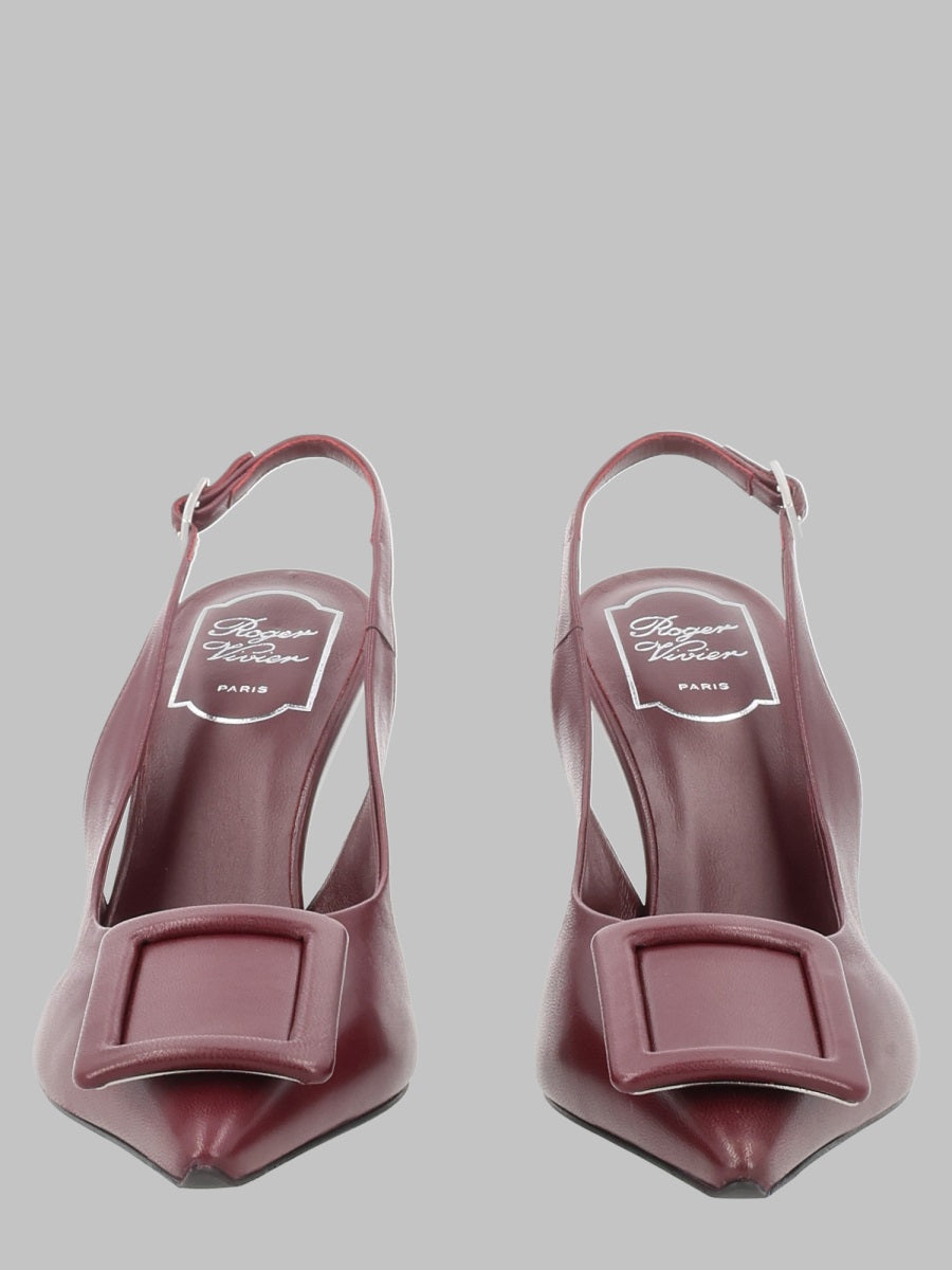 Slingback Pumps Red Leather Sandal