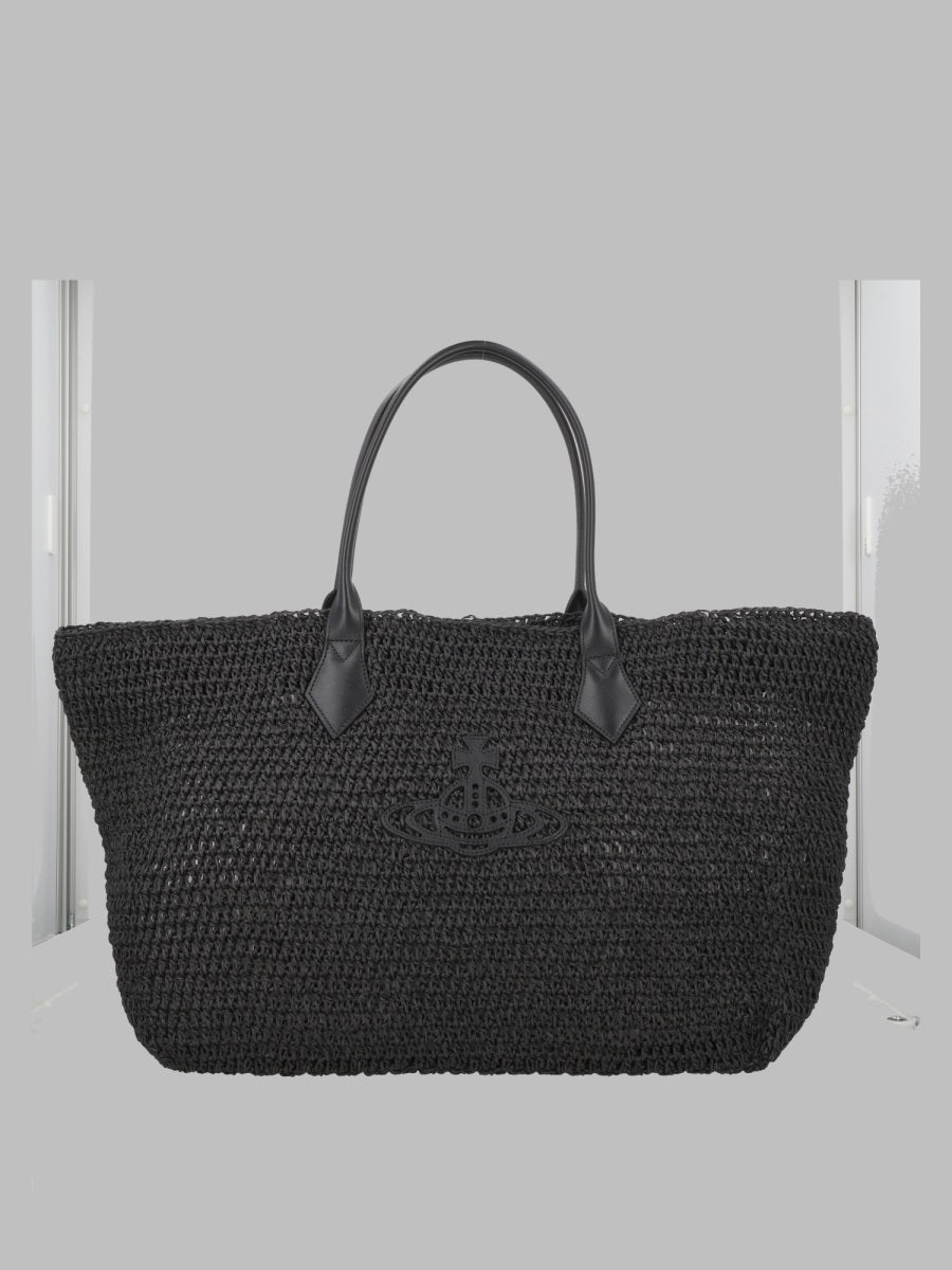 Tote Bag Alana Black Raffia Handbags