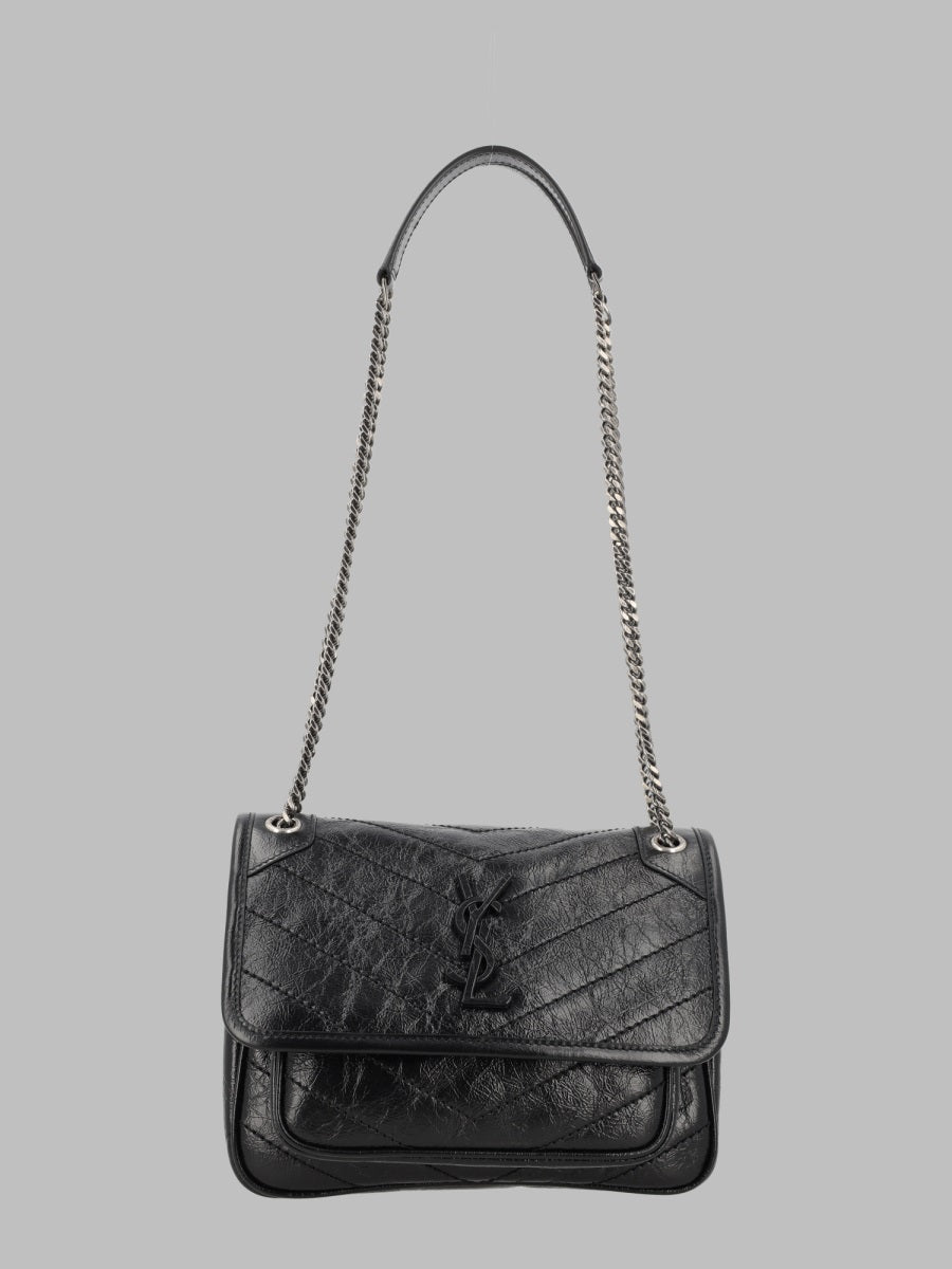 Shoulder Bag Niki Baby Black Leather
