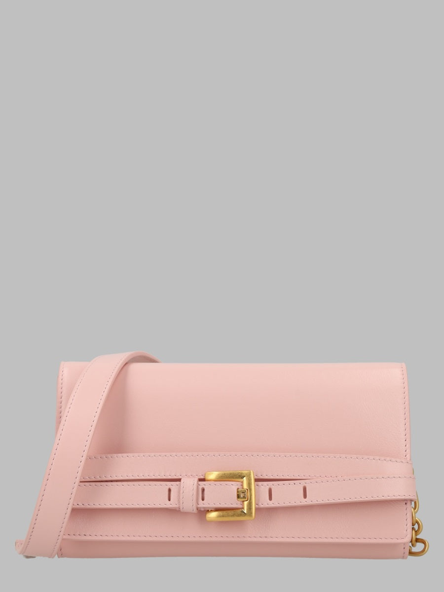Wallet Shuffle Shoulder Strap Pink Leather & Purses