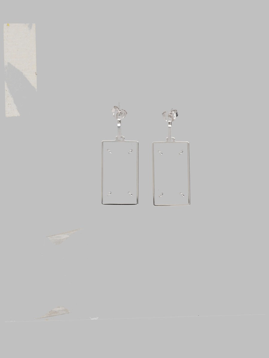 Earrings Four Stitches Mini Silver Brass - Plastic