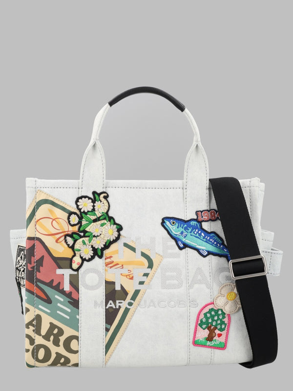 Tote Bag The Camp Patchwork White Cotton Handbags