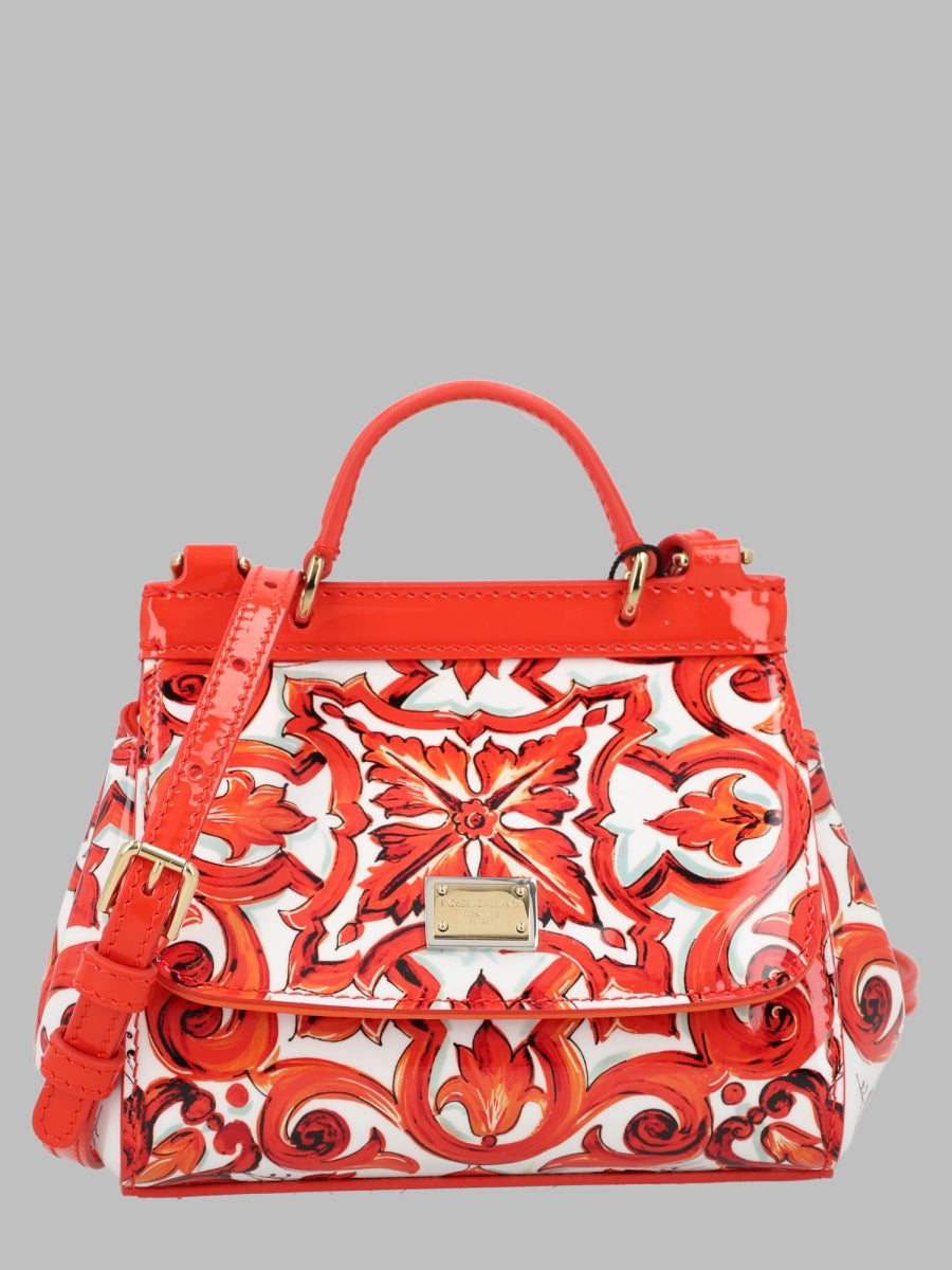 Shoulder Bag Patent Leather Orange Calf