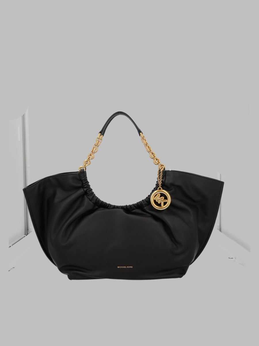 Tote Bag Indie Black Leather Shoulder