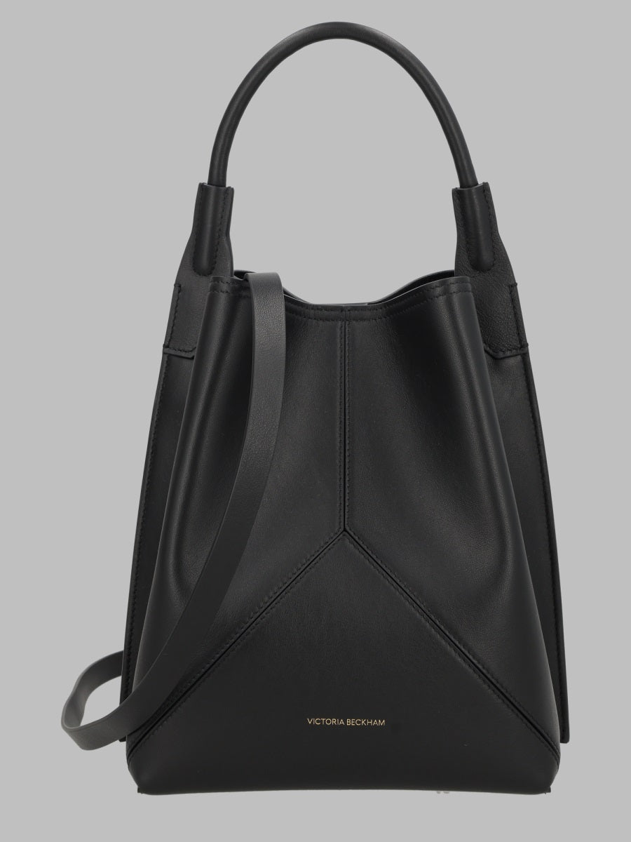 Bucket Bag Victoria Black Calf Leather Handbags