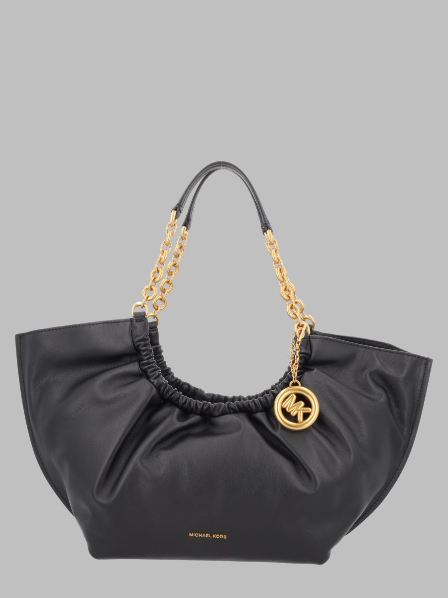 Tote Bag Indie Black Leather Shoulder