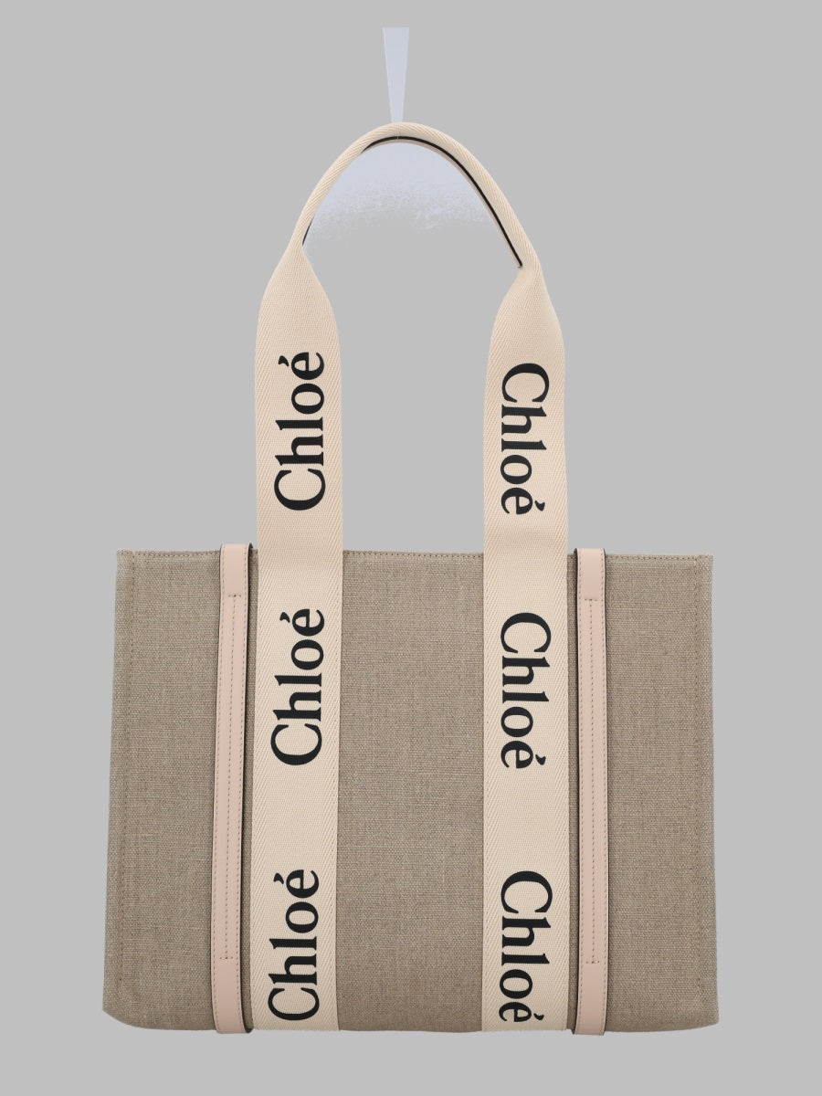 Tote Bag Woody Beige Linen Handbags