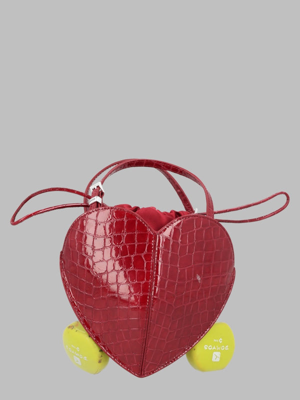 Leather Handbag Heart Burgundy Handbags