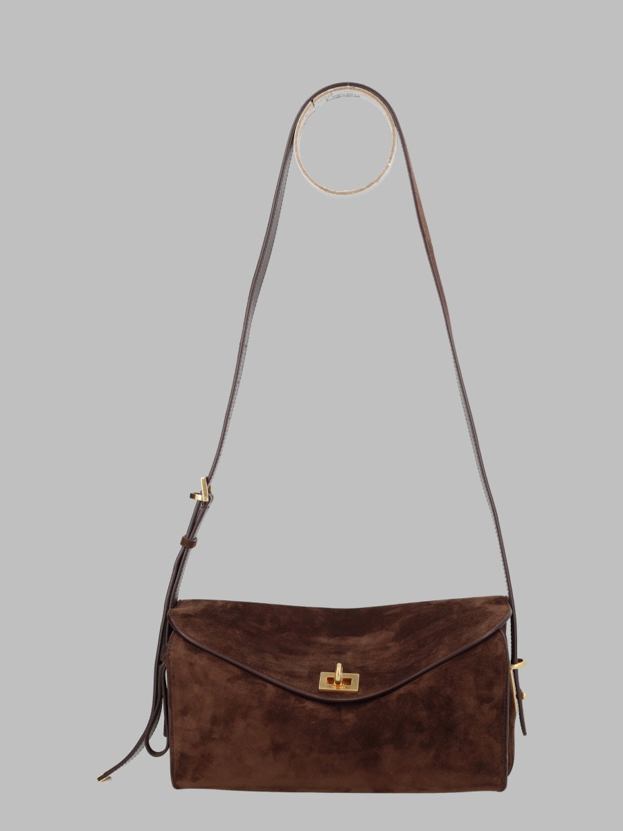 Shoulder Bag Le 7 Medium Brown Leather