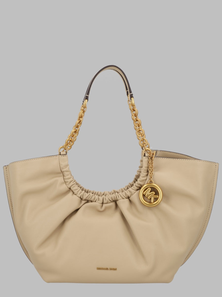 Leather Tote Indie Beige Shoulder Bags
