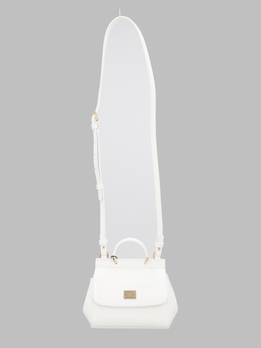 Shoulder Bag White Patent Leather Calf