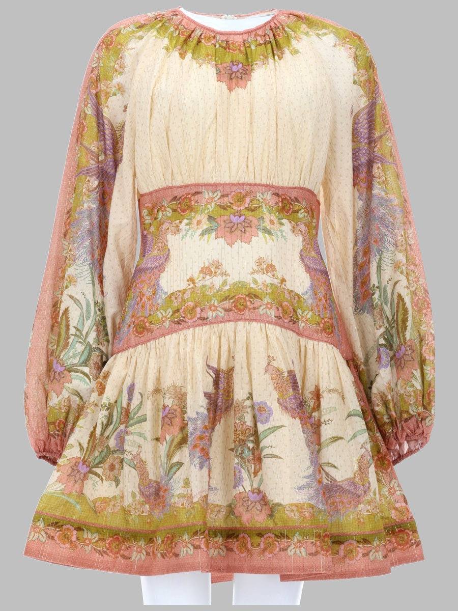 Mini Dress Indra Multicolour Cotton Silk Metallised Fibre