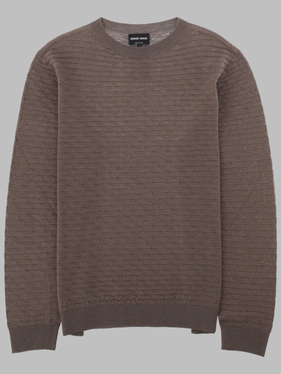 Crew-Neck Virgin Wool Jumper Beige Jumpers