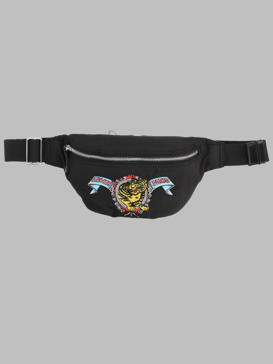 Belt Bag Jumping Tiger Black Polyester