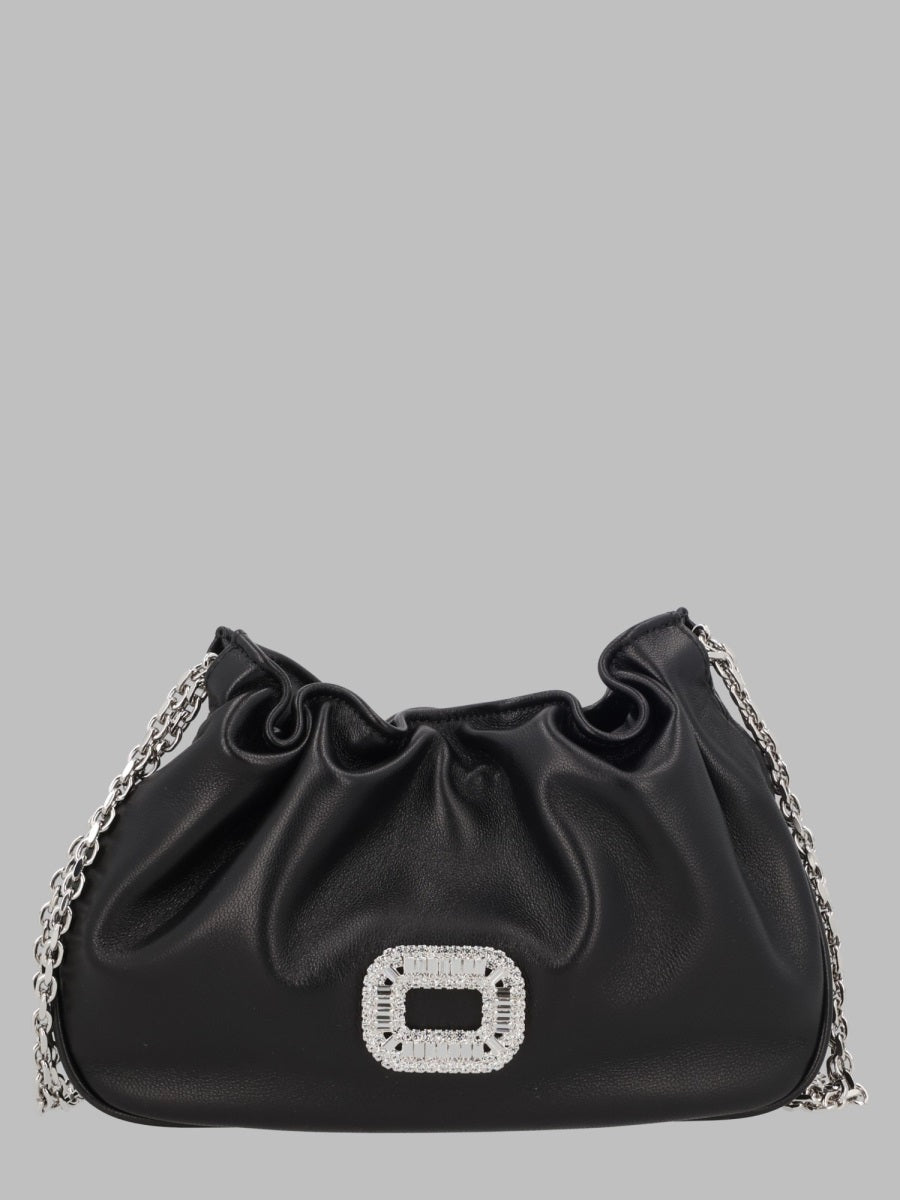 Shoulder Bag Micro Pilgrim Black Leather Lambskin