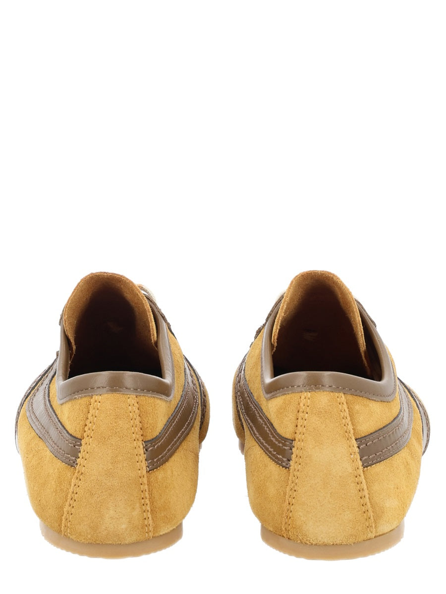 Suede Sneakers Beige Leather Trainers