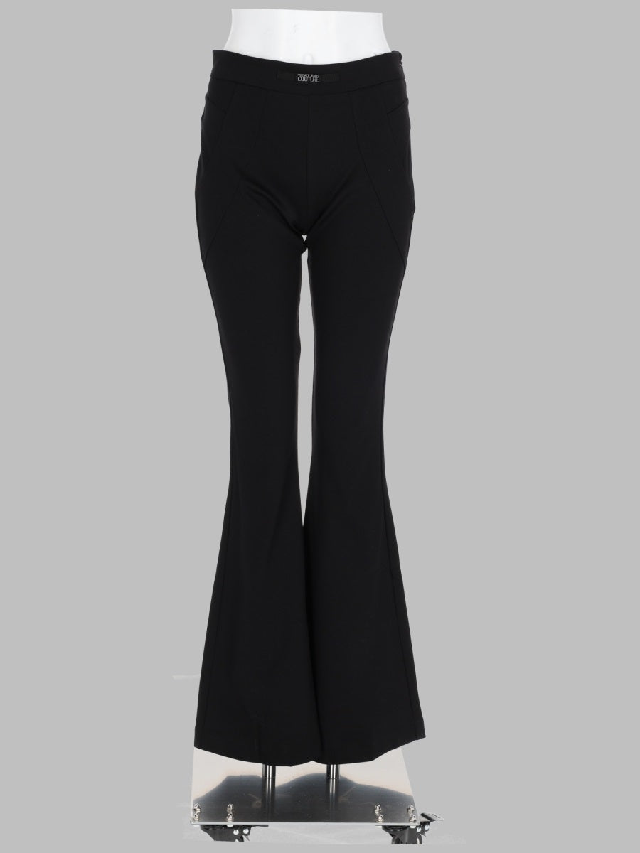 Flared Viscose Trousers Black