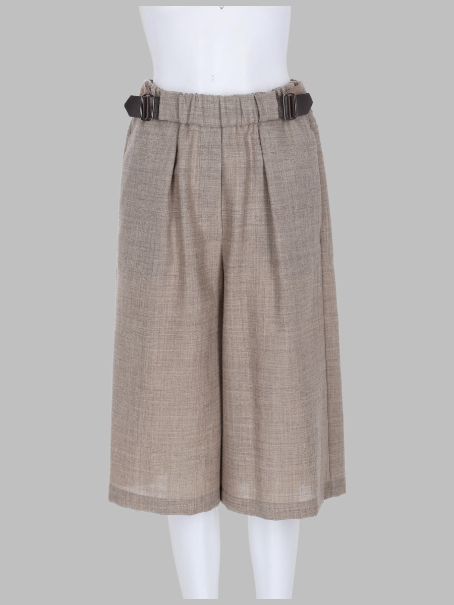 Shorts Beige Wool And Linen Blend