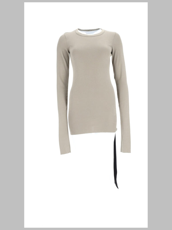 Long-Sleeved Basic T-Shirt Grey Cotton T-shirts
