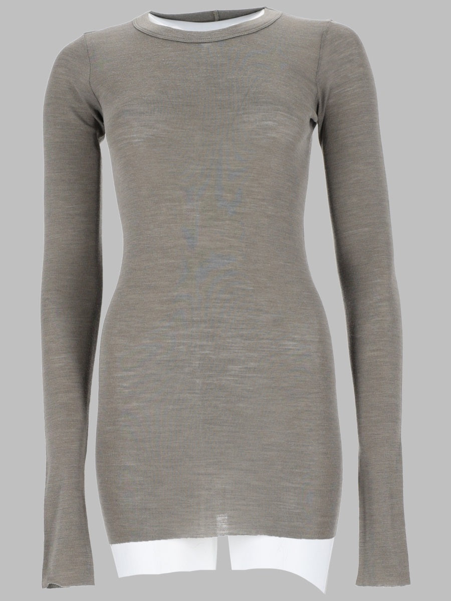 Long-Sleeved T-Shirt Dove Grey Wool-Silk New Wool T-shirts