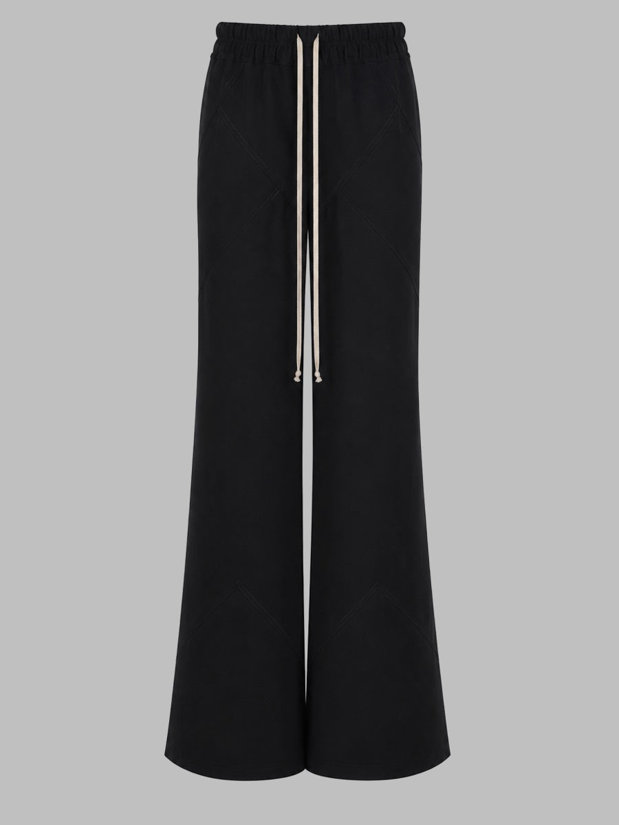 Drawstring Trousers Black Viscose