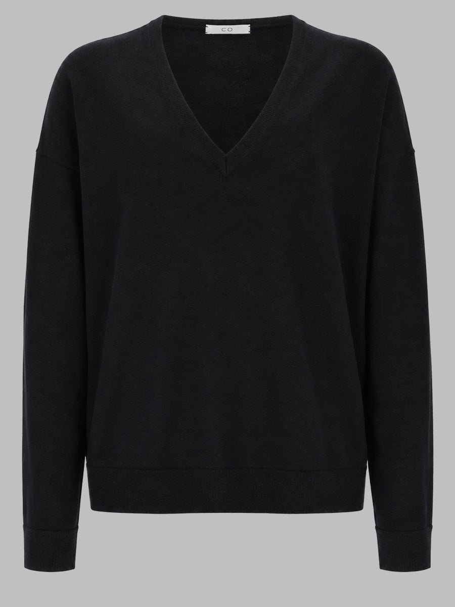 V-Neck Cashmere Sweater Black Jumpers