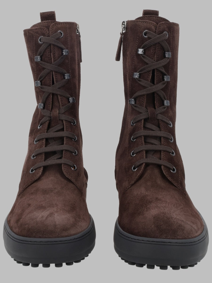 Ankle Boots Winter Gommino Brown Leather Calfskin