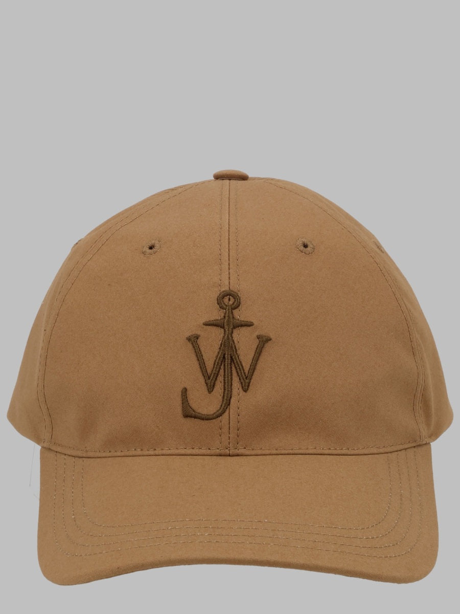 Baseball Cap With Logo Beige Cotton Hat