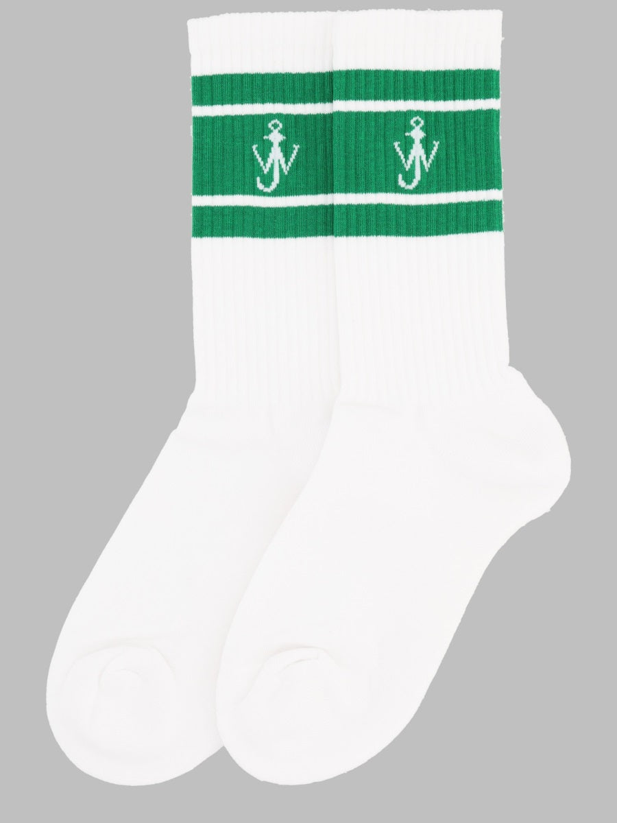 Socks Logo White Cotton Blend