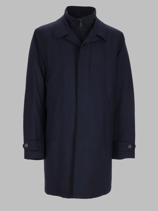 Wool Coat Morning Anti-Crease Blue Virgin Trench & Raincoats