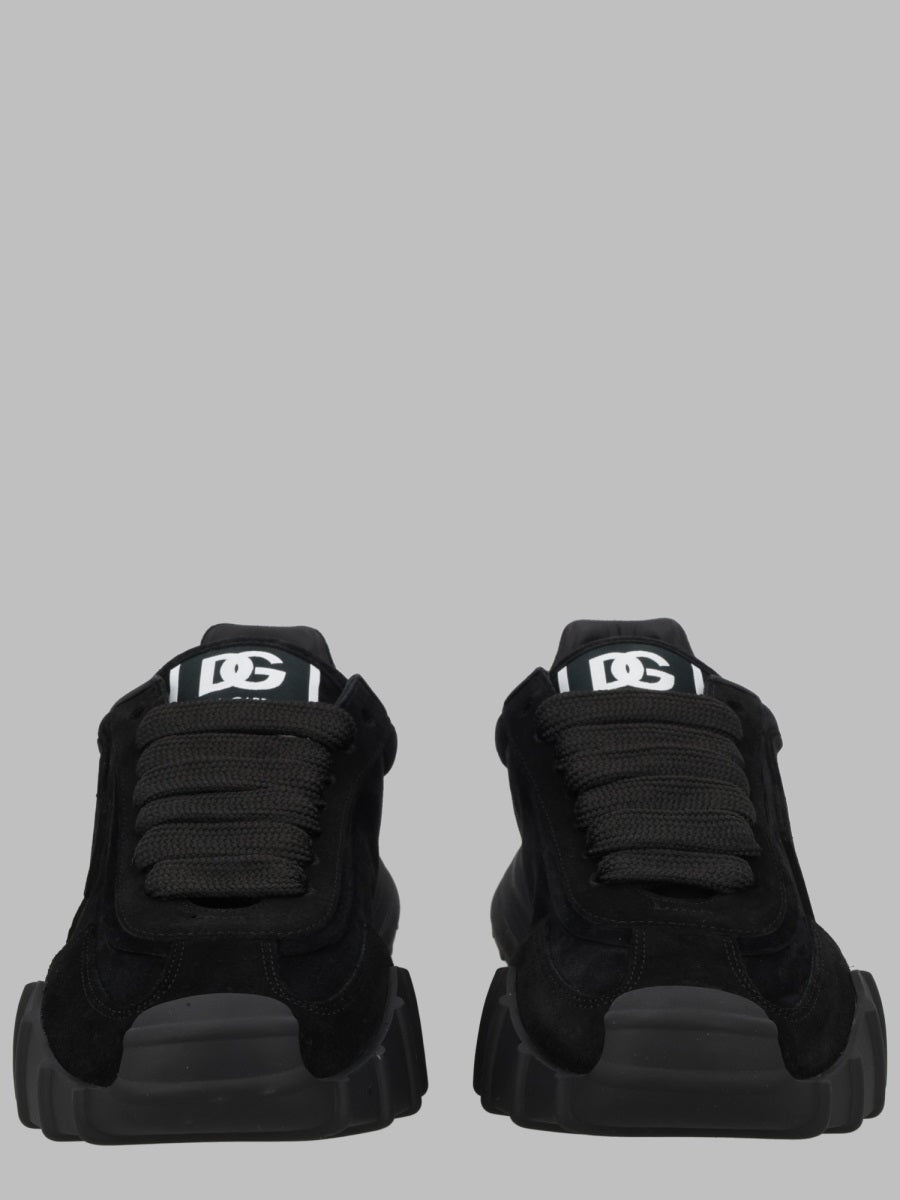 Athletic Leather Sneakers Black Trainers