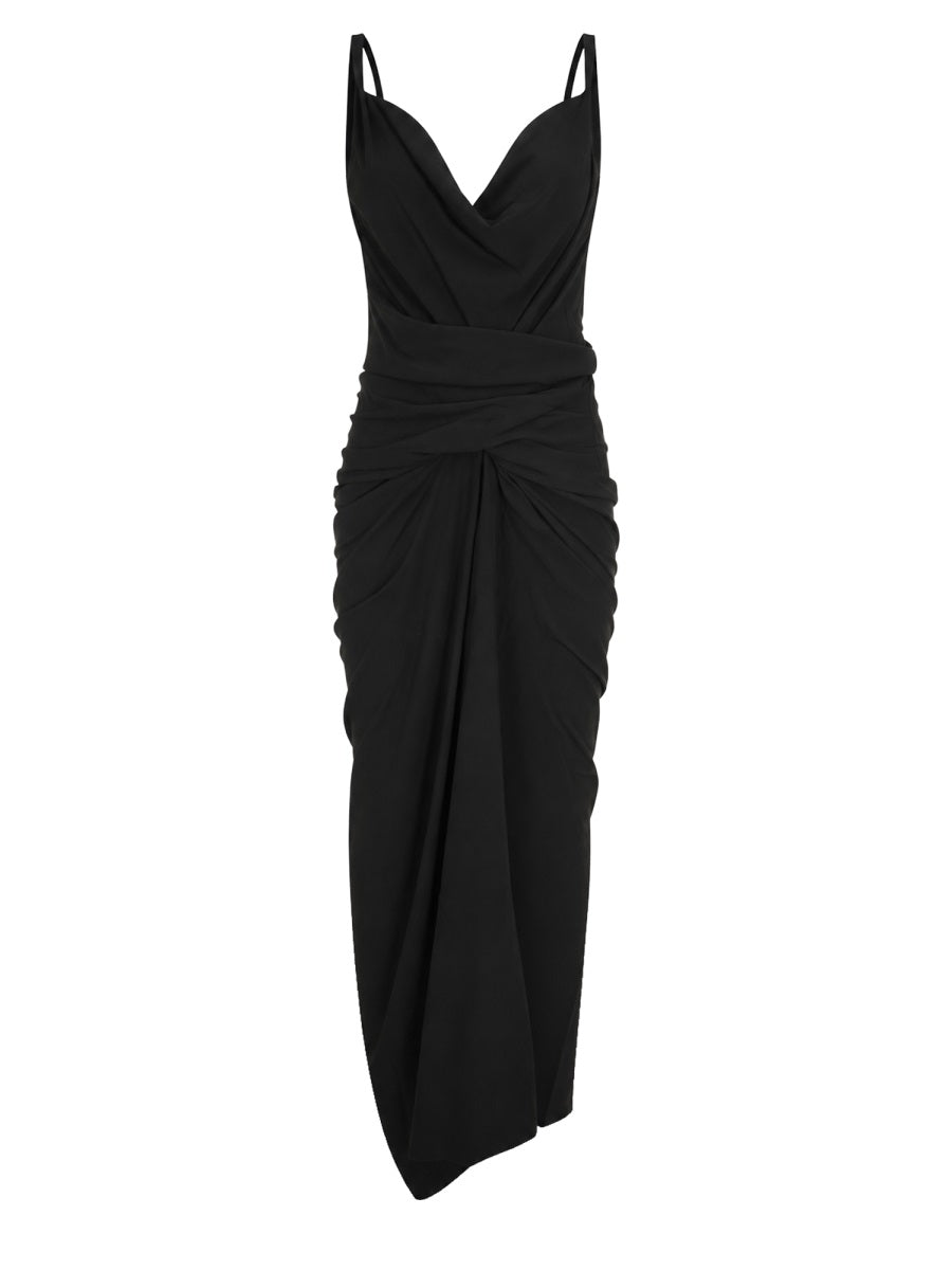 Draped Dress Black Viscose