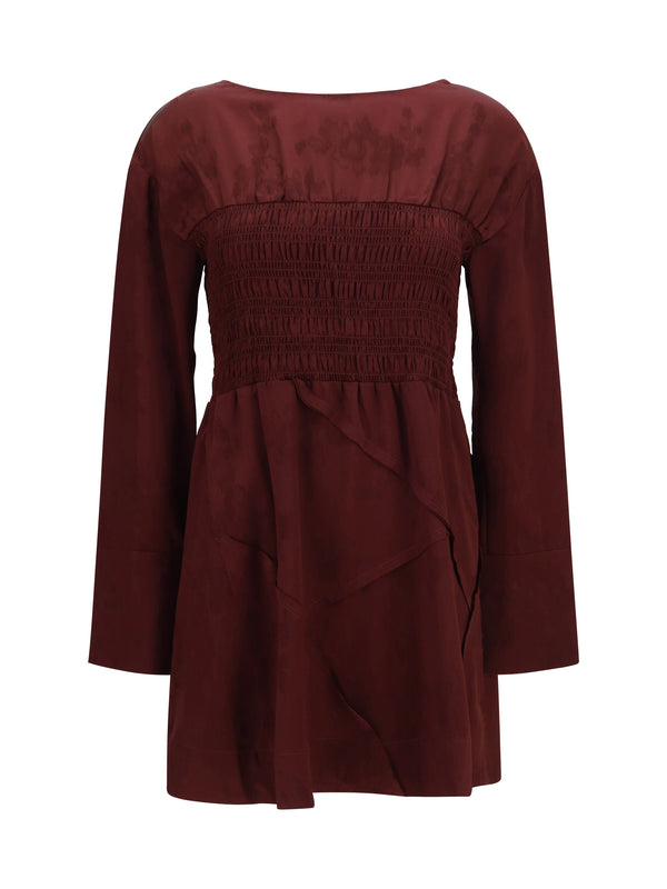 Ganni 75% Acetate; 25% Polyester dress in red