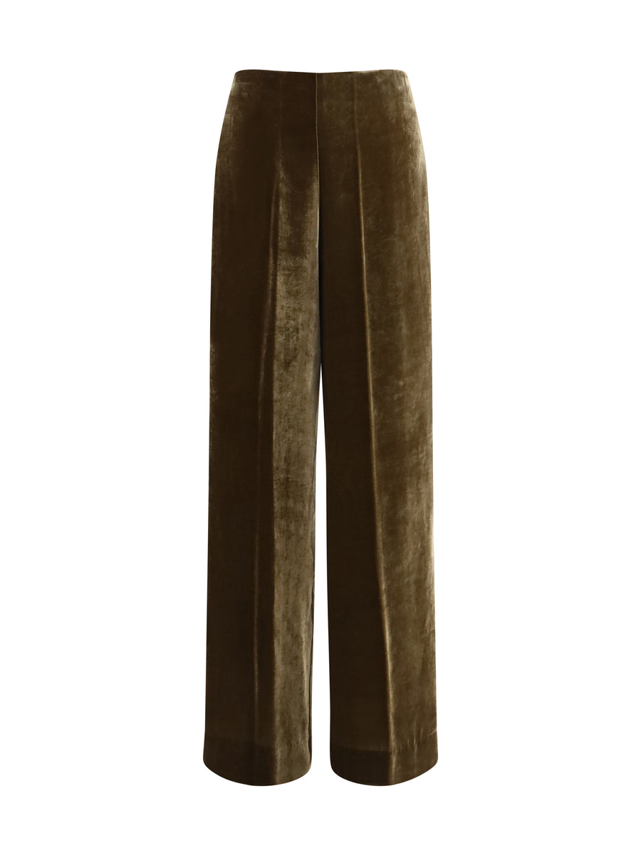 Velvet Pants Tortora Viscose; Silk