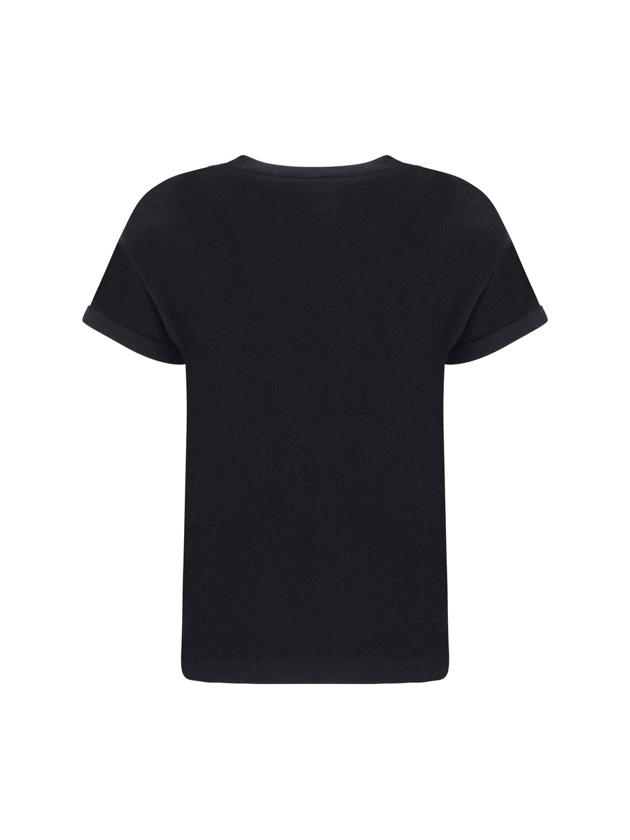 T-Shirt Cashmere Glitter Black Knitwear