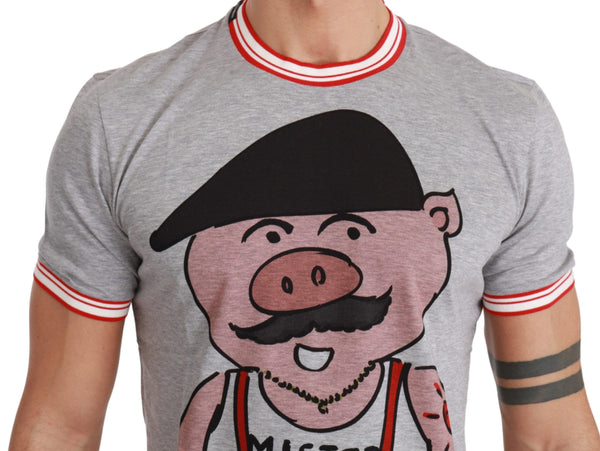 Gray Cotton Top 2019 Year Of The Pig T-Shirt