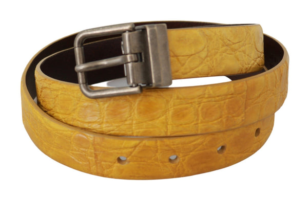 Dolce & Gabbana 100% Exotic skin belt in yellow