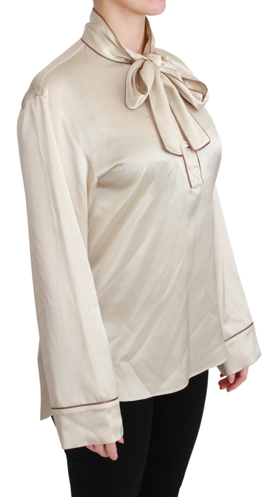 Dolce & Gabbana 100% Silk Satin blouse in beige