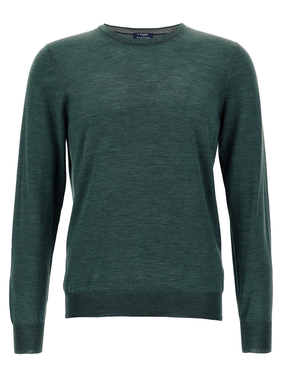 Barba Wool and Silk Blend Sweater — Green